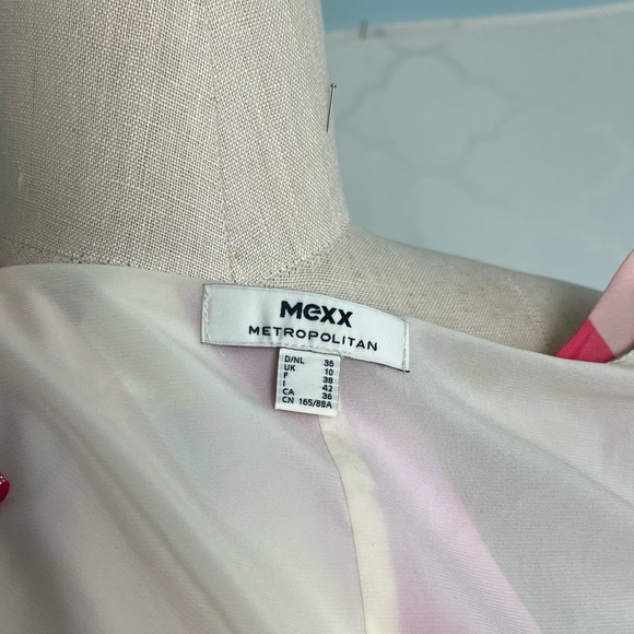 Mexx Metropolitan| Multicolor Dress Broad Striped Short Sleeve Summer Size 8 - Picture 3 of 12